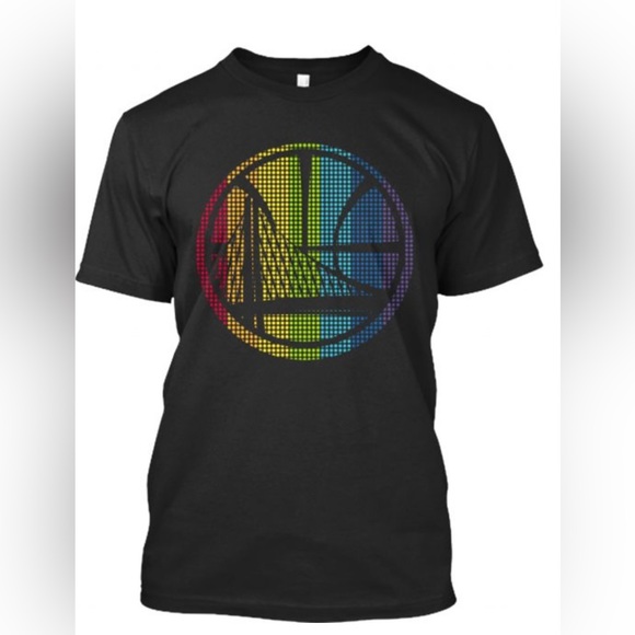 🏀NBA Golden State Logo Tee Shirts Rainbow Treatment for Pride Month Warriors - Picture 12 of 13